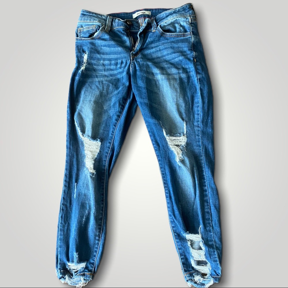 Refuge Ankle length distressed skinny jeans